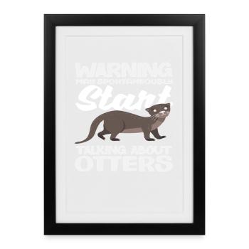 Talk About Sea Otter Cartoon - Framed poster (27 × 37 cm) - black - Front