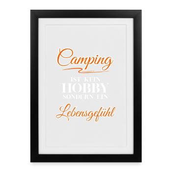 Le camping n’est pas un passe-temps mais un mode de vie - Affiche encadrée (27 × 37 cm) - noir - Devant
