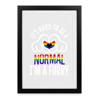 I'm A Furry Deal With It - Framed poster (27 × 37 cm) - black - Front