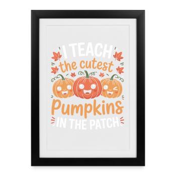 Citrouilles sucrées en automne enseignant - Affiche encadrée (27 × 37 cm) - noir - Devant