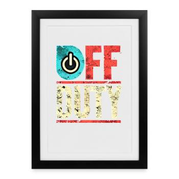 Off Duty Power Button Vintage, Mom and Dad - Framed poster (27 × 37 cm) - black - Front