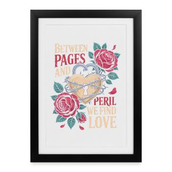 Dark Romance Between Pages And Peril We Find Love - Framed poster (27 × 37 cm) - black - Front