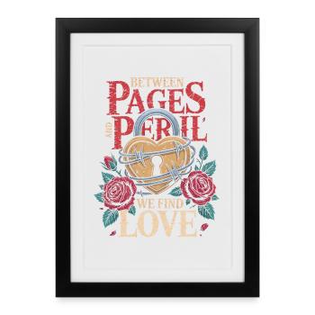 Dark Romance Between Pages And Peril We Find Love - Framed poster (27 × 37 cm) - black - Front