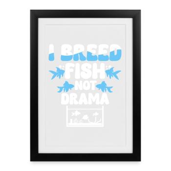 Fischzüchter Fischzucht I Breed Fish Not Drama - Framed poster (27 × 37 cm) - black - Front