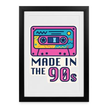 Cassette 90s Nostalgia Design - Framed poster (27 × 37 cm) - black - Front