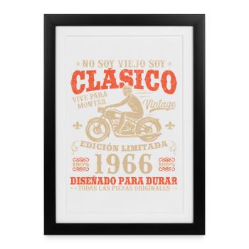 Classic 60 Year Old 1966 Vintage Motorcycle Gift - Framed poster (27 × 37 cm) - black - Front