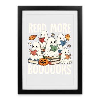 Reading Ghosts Halloween Books - Framed poster (27 × 37 cm) - black - Front