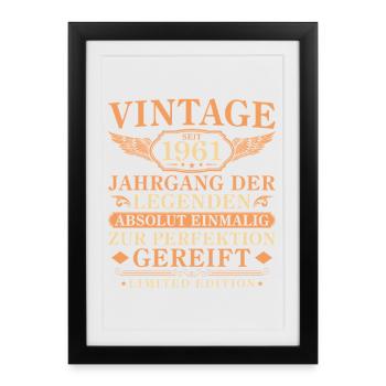 Vintage since 1961 Vintage - 65th Birthday - Framed poster (27 × 37 cm) - black - Front