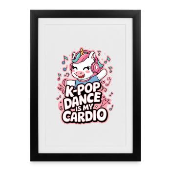 K-Pop Dance Funny Korea - Framed poster (27 × 37 cm) - black - Front