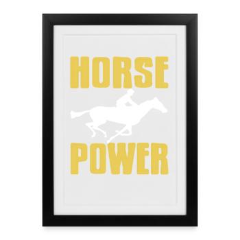 Humour de course de chevaux pour les fans de jockey - Affiche encadrée (27 × 37 cm) - noir - Devant