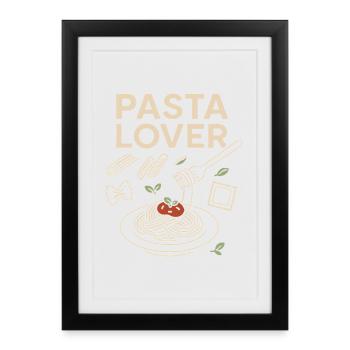 Motif d’amateur de pâtes - Affiche encadrée (27 × 37 cm) - noir - Devant