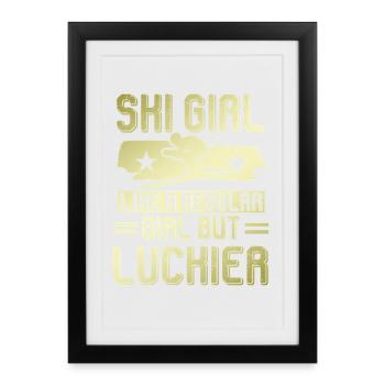 Filles de ski - Affiche encadrée (27 × 37 cm) - noir - Devant