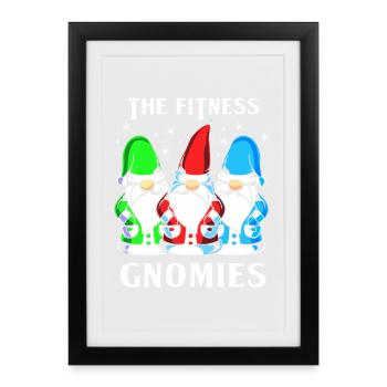 Gnom Fitness Gym - Gerahmtes Poster (27 × 37 cm) - Schwarz - Vorne