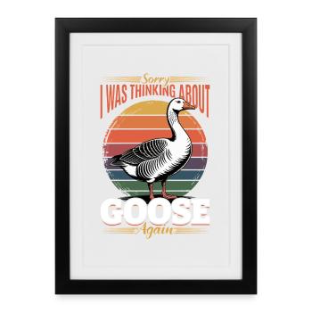Drôle d’oiseau oie - Affiche encadrée (27 × 37 cm) - noir - Devant