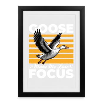 Drôle d’oiseau oie - Affiche encadrée (27 × 37 cm) - noir - Devant