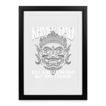 Cambodge Papa khmer cambodgien - Affiche encadrée (27 × 37 cm) - noir - Devant