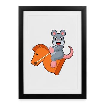 Souris Pièce d’échecs Knight Chess - Affiche encadrée (27 × 37 cm) - noir - Devant