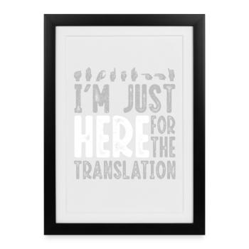 Interprète en langue des signes ASL - Affiche encadrée (27 × 37 cm) - noir - Devant