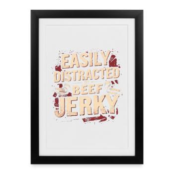Beef Jerky Dried Meat Biltong Pemmican - Framed poster (27 × 37 cm) - black - Front