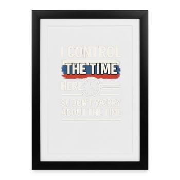 Contrôle du temps ici Ne vous inquiétez pas du temps, dicton russe - Affiche encadrée (27 × 37 cm) - noir - Devant