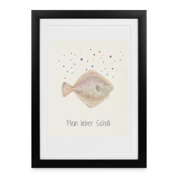 My dear Scholli fish design - Framed poster (27 × 37 cm) - black - Front