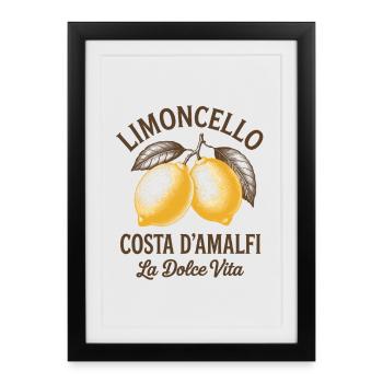 Limoncello Costa d’Amalfi La Dolce Vita - Affiche encadrée (27 × 37 cm) - noir - Devant