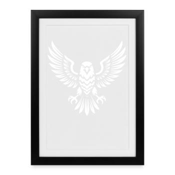 Majestic Falconry Bird Of Prey Art - Framed poster (27 × 37 cm) - black - Front