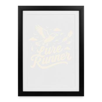 Falcon Lure Runner Fauconnerie Oiseaux Équipement - Affiche encadrée (27 × 37 cm) - noir - Devant