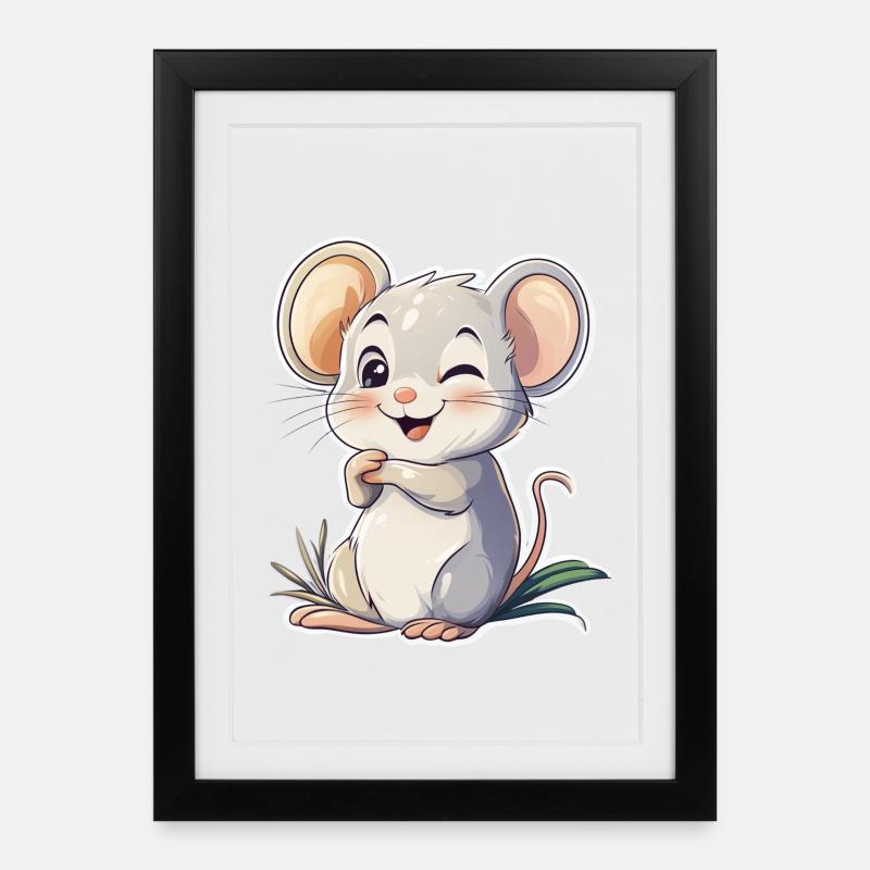 Maus - Gerahmtes Poster (27 × 37 cm) - Schwarz