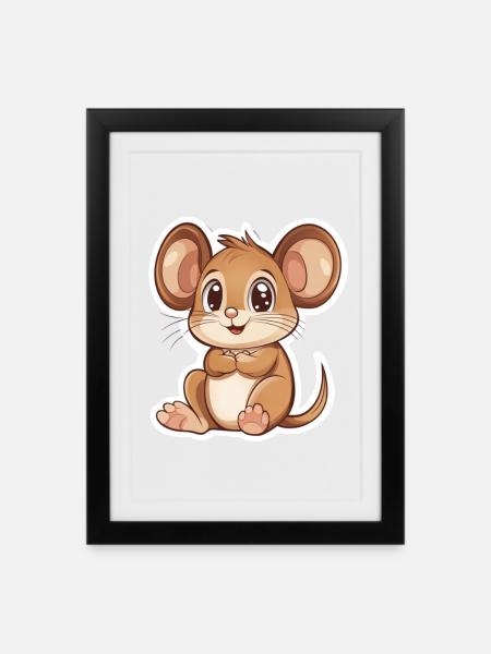 Maus - Gerahmtes Poster (27 × 37 cm) - Schwarz
