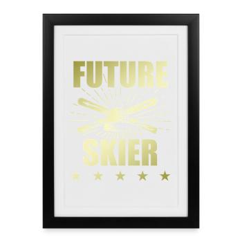 The future of skiing - Framed poster (27 × 37 cm) - black - Front