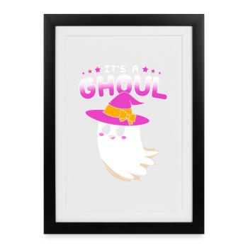 Révélation du sexe Halloween future maman - Affiche encadrée (27 × 37 cm) - noir - Devant