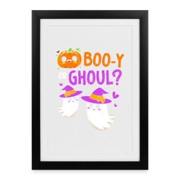 Révélation du sexe Halloween future maman - Affiche encadrée (27 × 37 cm) - noir - Devant