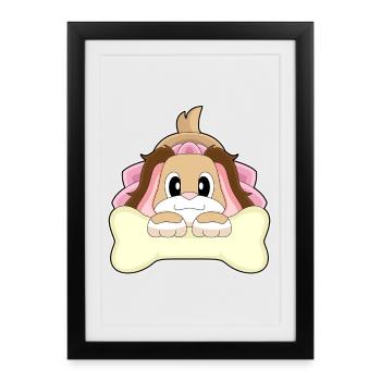 Dog Bridal Veil Wedding - Framed poster (27 × 37 cm) - black - Front