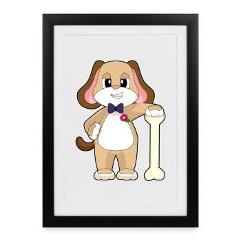 Dog Groom Bow Tie Wedding - Framed poster (27 × 37 cm) - black - Front