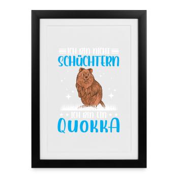 Kangourou à queue courte timide Quokka - Affiche encadrée (27 × 37 cm) - noir - Devant