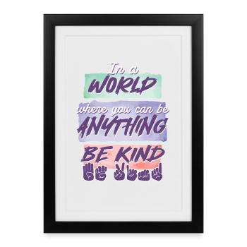 Interprète en langue des signes ASL - Affiche encadrée (27 × 37 cm) - noir - Devant