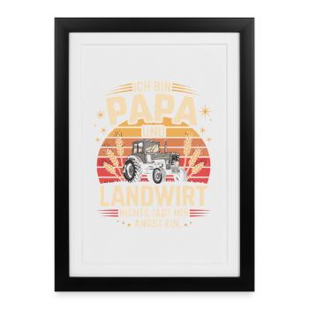 I'm a dad and a farmer, nothing scares me - Framed poster (27 × 37 cm) - black - Front