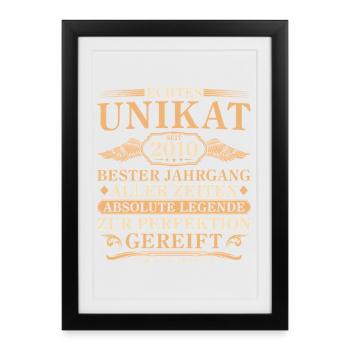 Millésime 2010 Né Millésime 16 Années - Affiche encadrée (27 × 37 cm) - noir - Devant