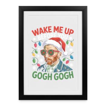 Gogh Xmas Portrait Style with Wit - Framed poster (27 × 37 cm) - black - Front