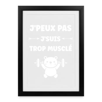 Muscular bear in the gym - Framed poster (27 × 37 cm) - black - Front