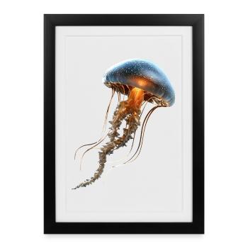 Jellyfish Jellyfish Fire Jellyfish Medusa Cute Jellyfish - Framed poster (27 × 37 cm) - black - Front