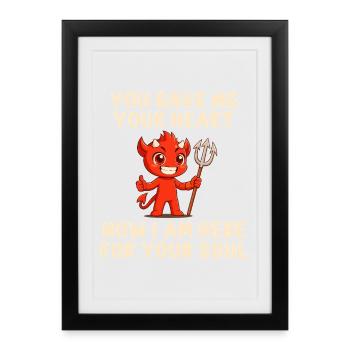 Devilish love message - Framed poster (27 × 37 cm) - black - Front