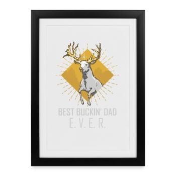Chasseur Papa Cadeaux Chasse Chasse Chasseur Examen - Affiche encadrée (27 × 37 cm) - noir - Devant