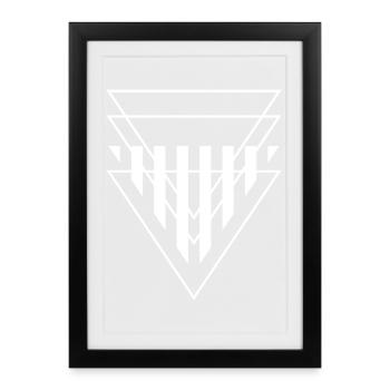 Triangular Crest Geometric Print - Framed poster (27 × 37 cm) - black - Front