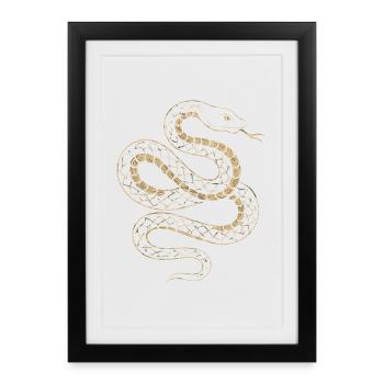 Golden Snake Net Pattern - Framed poster (27 × 37 cm) - black - Front