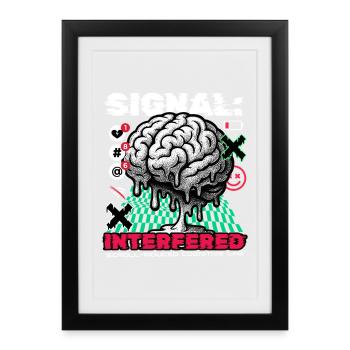 Doom Scrolling, Digital detox, Social media - Framed poster (27 × 37 cm) - black - Front