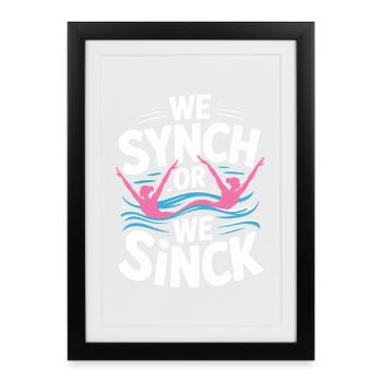 Natation synchronisée Natation artistique Sports nautiques - Affiche encadrée (27 × 37 cm) - noir - Devant