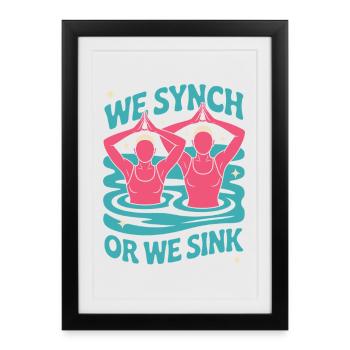 Natation synchronisée Natation artistique Sports nautiques - Affiche encadrée (27 × 37 cm) - noir - Devant