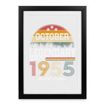 Des légendes sont nées en octobre 1955 - Affiche encadrée (27 × 37 cm) - noir - Devant